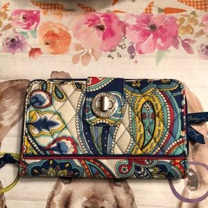 Vera Bradley marina paisley print turn lock wallet
